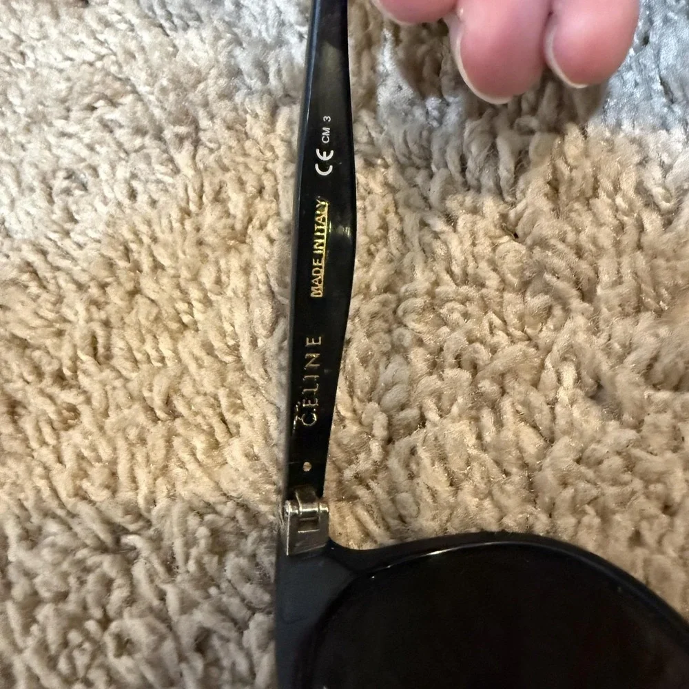 CELINE Sunglasses Womens Black Round Oversized Plastic Frame CL 41067/S Italy - Picture 5 of 6